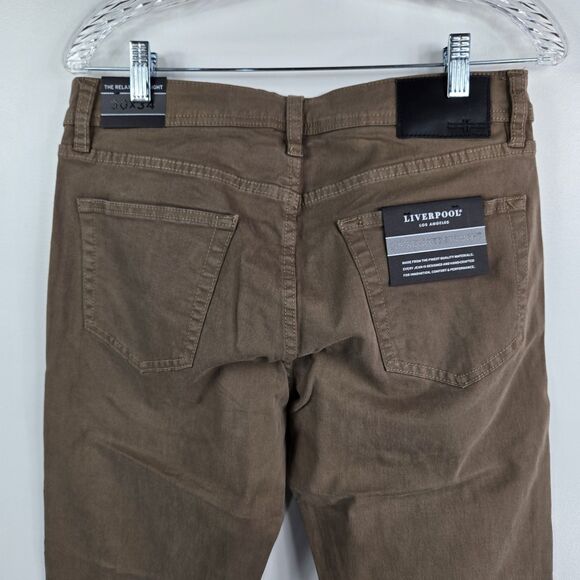 Liverpool Men's Size 30x34 Cub Brown Relaxed Straight Jeans NWT - Picture 6 of 9